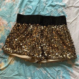 Gold sequin shorts